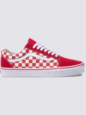 Vans Old Skool Red/white checkered sneaker. Women's Size 7